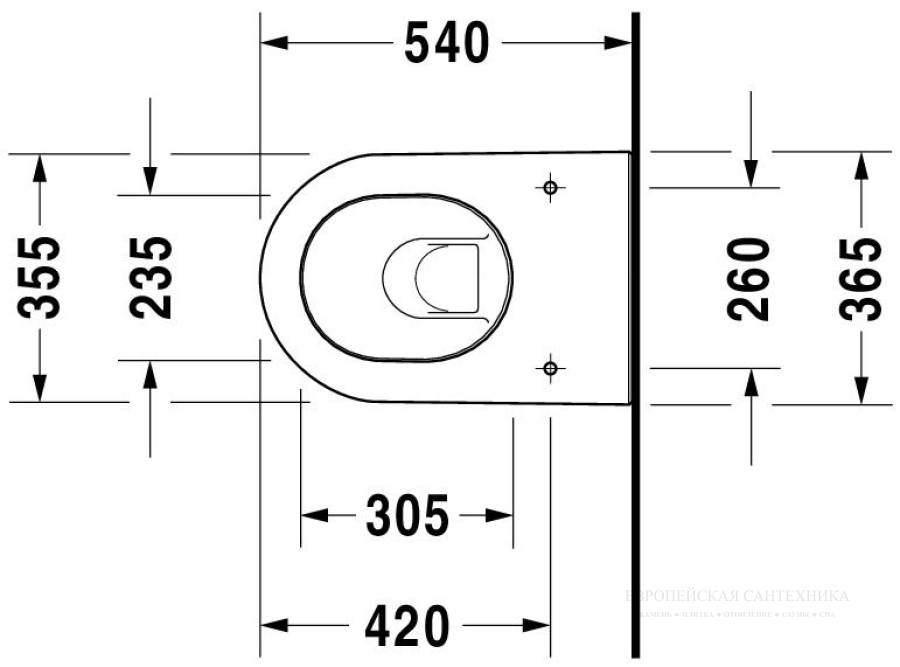 Унитаз Duravit Darling New подвесной, 365 x 540 мм, цвет белый c HygieneGlaze - изображение 7