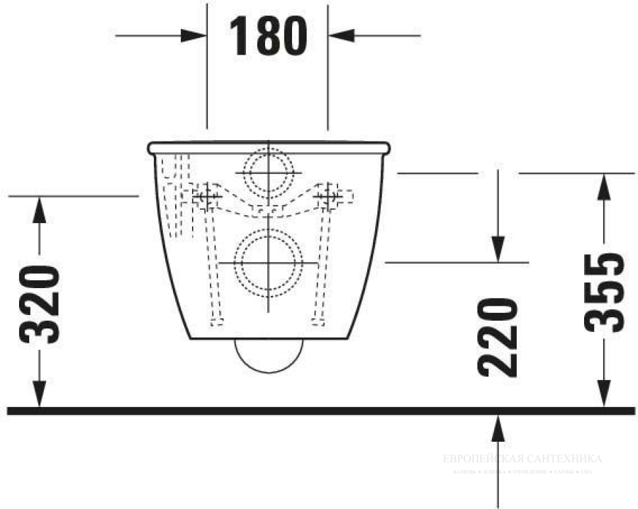 Унитаз Duravit Darling New подвесной, 365 x 540 мм, цвет белый c HygieneGlaze - изображение 8