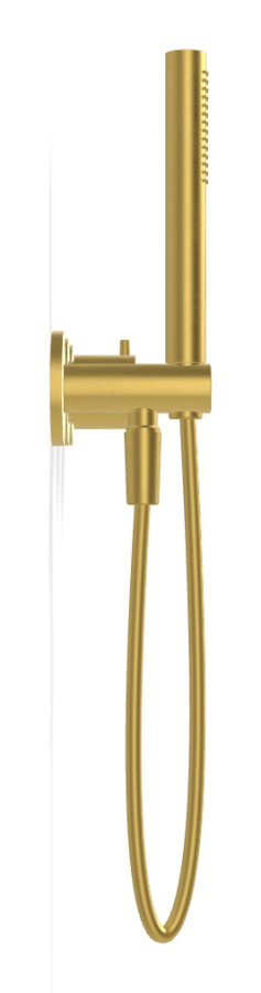 Смеситель для душа Carlo Frattini Spillo Tech, ручка V Collection, на 2 потребителя, с ручным душем, гибким шлангом хромалюкс 1500 мм, внешняя часть, цвет брашированное золото - изображение 2