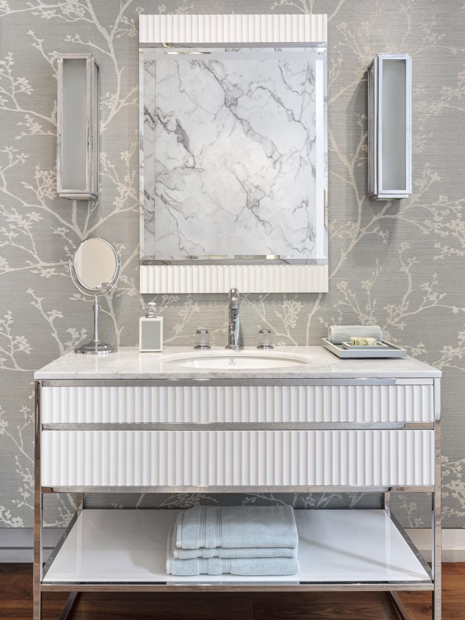 Смеситель THG Jaipur Satin Crystal, для раковины, на 3 отверстия, для мраморной столешницы, донный клапан, цвет никель - изображение 2