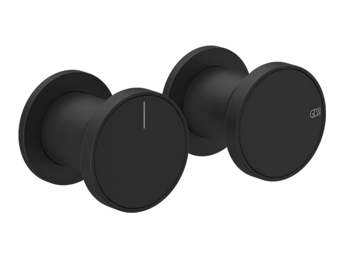 На изображении товар Смеситель Gessi Origini, настенный, на 2 выхода, с переключателем, внешние части, цвет Matte Black от официального представителя в Москве