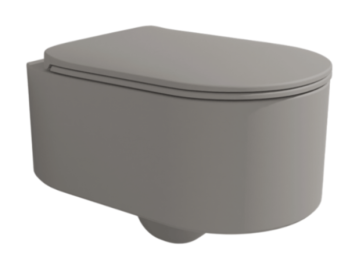 На изображении товар Унитаз Flaminia Astra, подвесной, 520х350 мм, безободковый с системой goclean, цвет Cenere от официального представителя в Москве