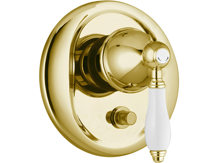 На изображении товар Смеситель Carlo Frattini Herend, с переключателем на 2 источника, Ø155 мм, внешняя часть, цвет золото от официального представителя в Москве