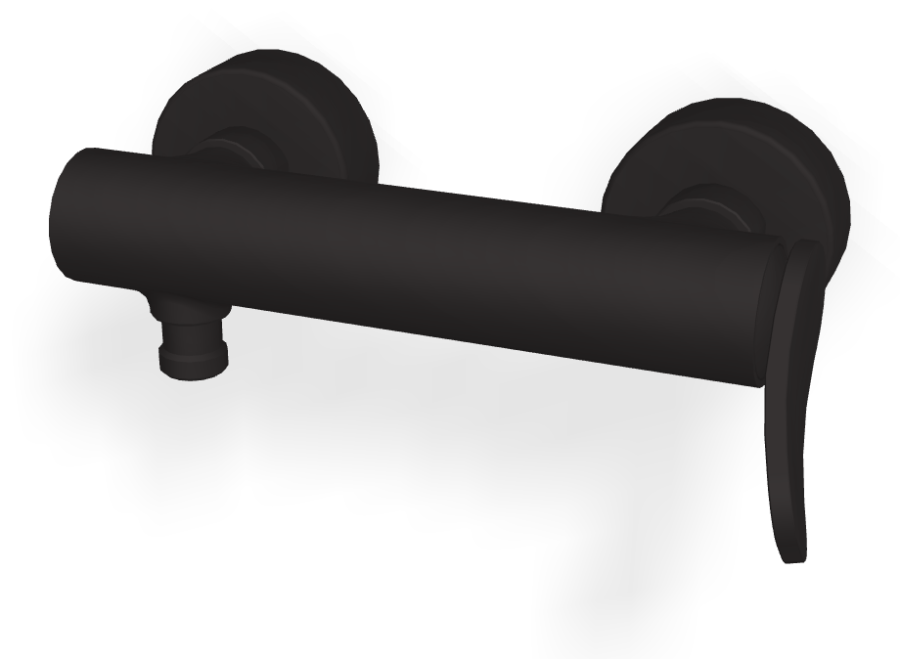 Смеситель для душа Carlo Frattini Flo, без ручного душа, 2 подвода воды 1/2" с эксцентриком, ширина 226 мм, цвет чёрный матовый