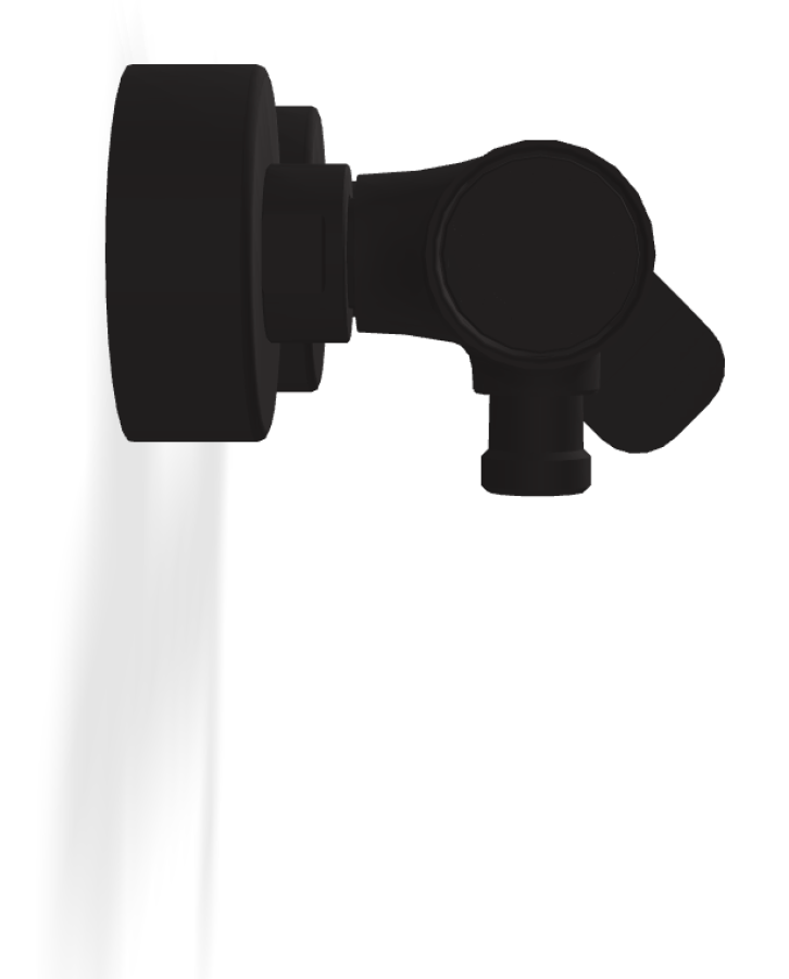 Смеситель для душа Carlo Frattini Flo, без ручного душа, 2 подвода воды 1/2" с эксцентриком, ширина 226 мм, цвет чёрный матовый - изображение 2