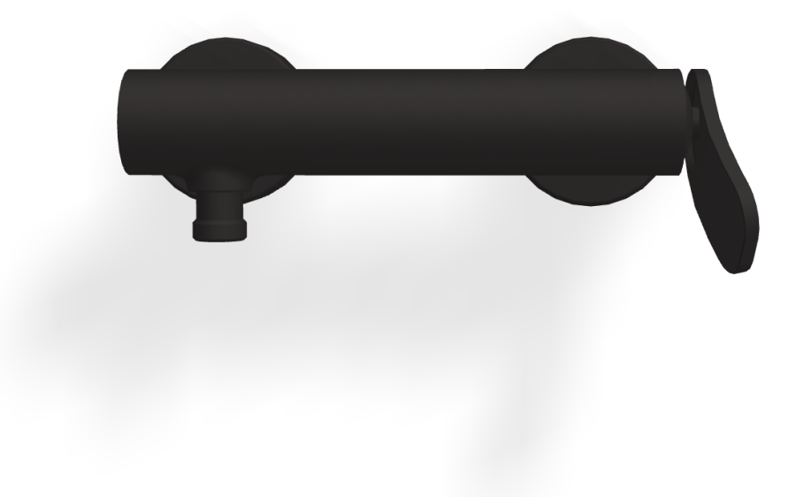 Смеситель для душа Carlo Frattini Flo, без ручного душа, 2 подвода воды 1/2" с эксцентриком, ширина 226 мм, цвет чёрный матовый - изображение 1