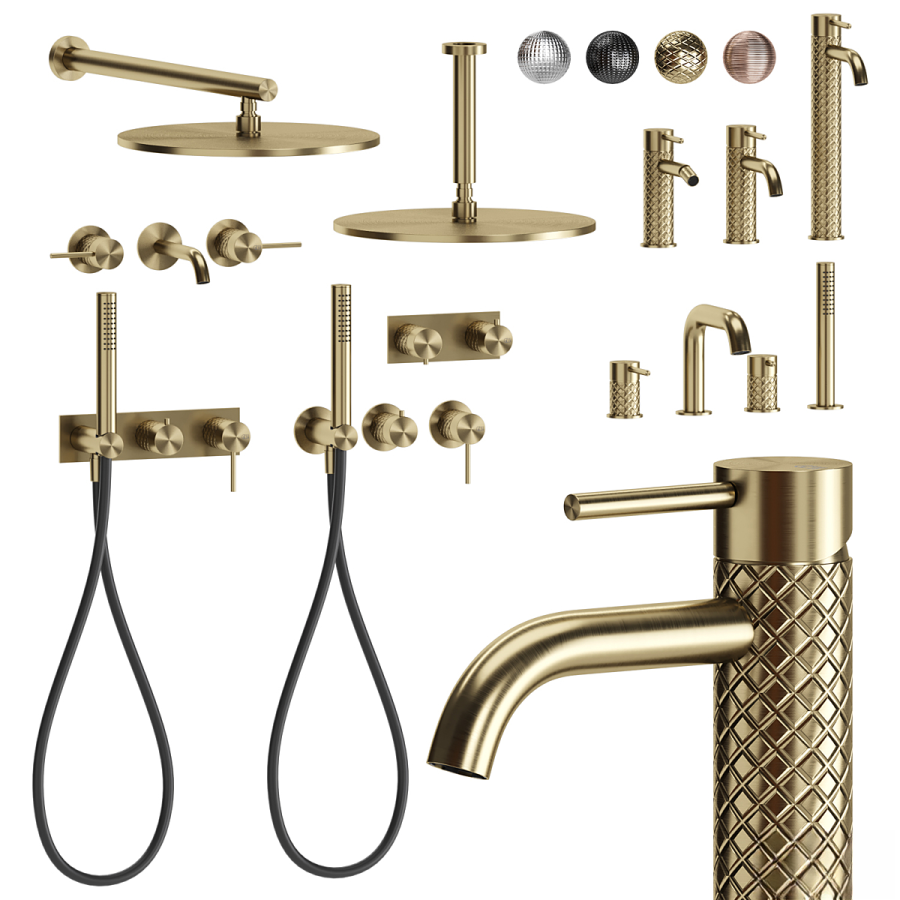 Верхний душ Gessi316, Ø355 мм, шарнирный для потолочного крепления, цвет Brushed Brass PVD - изображение 1