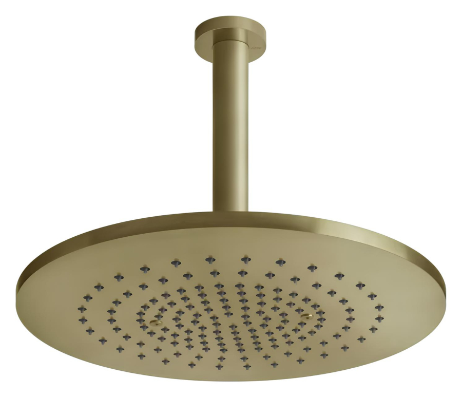 Верхний душ Gessi316, Ø355 мм, шарнирный для потолочного крепления, цвет Brushed Brass PVD
