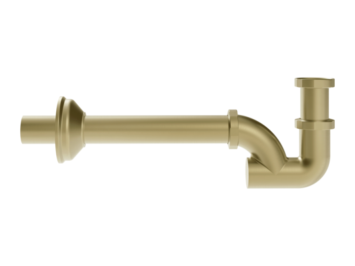 На изображении товар Сифон для раковины Gessi, бутылочный, цвет Brass Brushed PVD от официального представителя в Москве