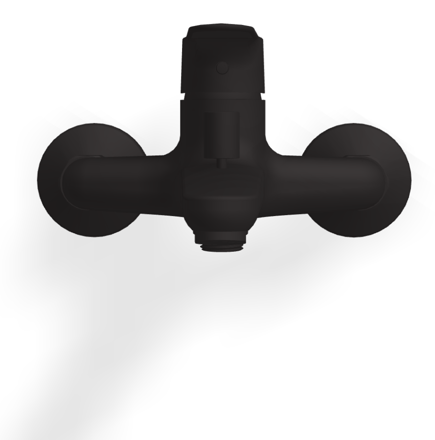 Смеситель для ванны Carlo Frattini Serie 22, однорычажный, настенный, без ручного душа, с переключателем, Н-111 мм, цвет чёрный матовый - изображение 1