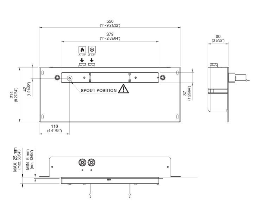 Cкрытая часть CEA Design Built-in Parts, для настенного смесителя с изливом слева - изображение 1