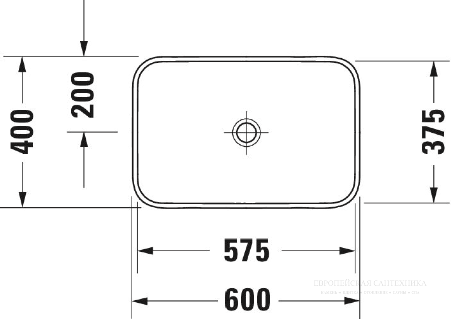 Раковина Duravit Happy D.2 Plus с шлифованным низом, 600х400 мм, без перелива, без площадки под смеситель, цвет внутри и снаружи антрацит матовый - изображение 5