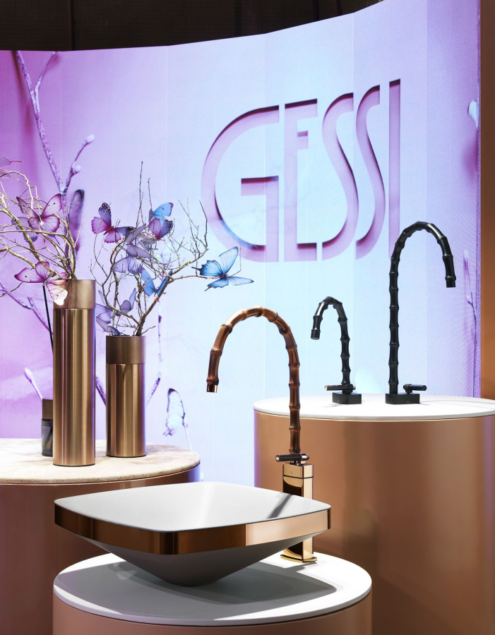 Смеситель для раковины Gessi Jacqueline со средним поворотным изливом, вентилем под дерево, без донного клапана Copper Brushed PVD - изображение 2