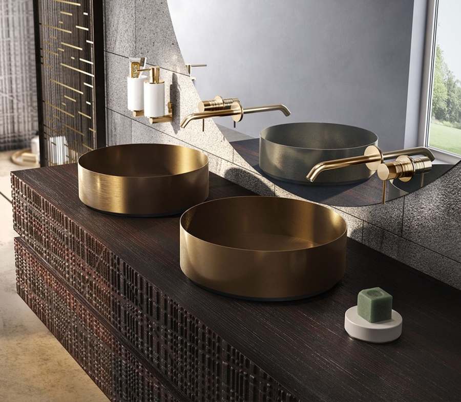 Дозатор Gessi 316, настенный, Ø75хh208 мм, цвет White/Copper Brushed PVD - изображение 1