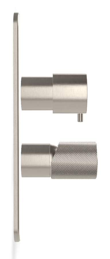 Смеситель для ванны/душа Carlo Frattini Spillo Tech, ручка G Collection, с переключателем на 2/3 потребителя, Н-260 мм, внешняя часть, цвет никель брашированный - изображение 2