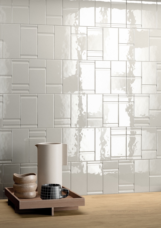 La Fabbrica Ava Керамическая плитка Grooves Grey Glossy Decoro 7,5x15 - изображение 6