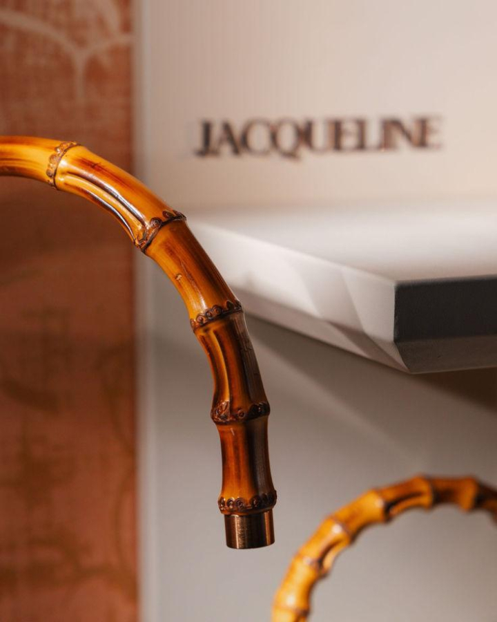 Смеситель для раковины Gessi Jacqueline на 3 отверстия, с низким изливом, с Г-образным вентилем под дерево Black Metal PVD - изображение 2