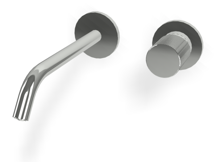 На изображении товар Смеситель для раковины Carlo Frattini Spillo Tech, ручка G Collection, настенный, с донным клапаном Click-Clack, излив 210 мм, внешняя часть, цвет хром от официального представителя в Москве