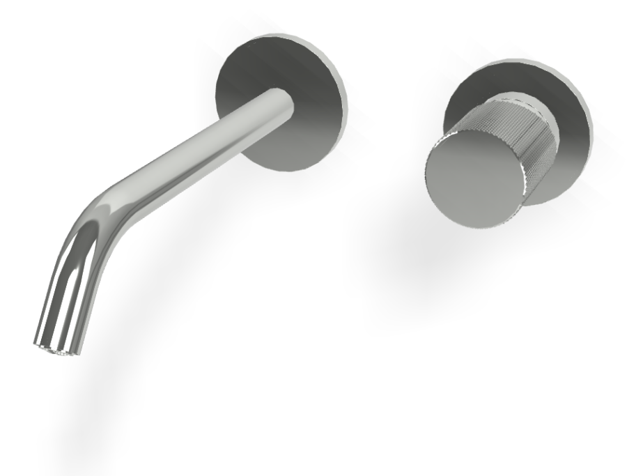 Смеситель для раковины Carlo Frattini Spillo Tech, ручка G Collection, настенный, с донным клапаном Click-Clack, излив 210 мм, внешняя часть, цвет хром