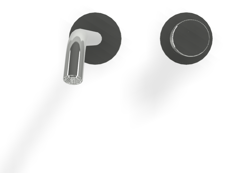 Смеситель для раковины Carlo Frattini Spillo Tech, ручка G Collection, настенный, с донным клапаном Click-Clack, излив 210 мм, внешняя часть, цвет хром - изображение 1