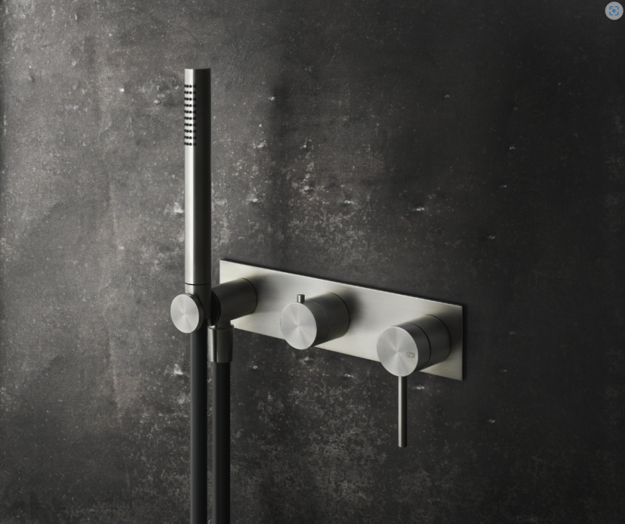 Смеситель для душа Gessi 316, встраиваемый, на 2 позиции, внешняя часть, цвет Matte Black - изображение 1