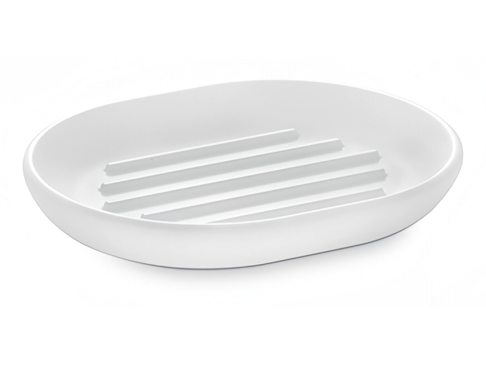 На изображении товар Мыльница Newform Round accessories, настольная, белая керамика от официального представителя в Москве