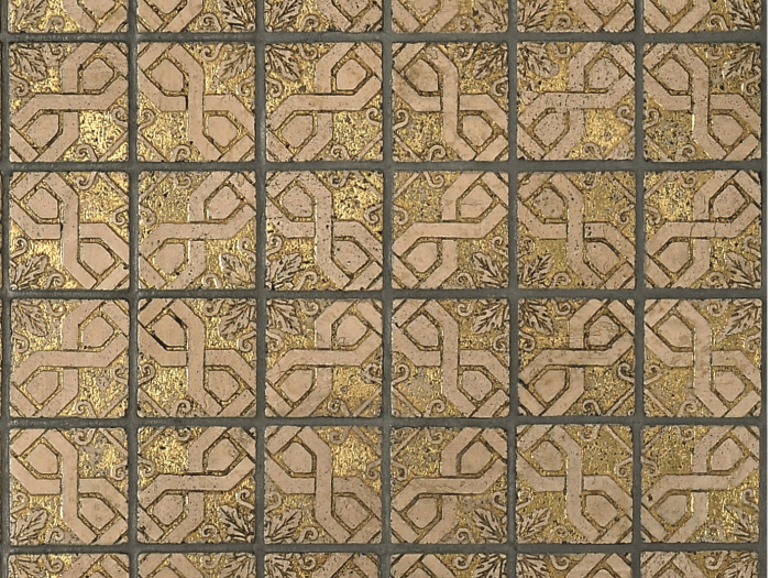 На изображении товар Akros Venezia Камень Decorative Art I mosaici Ravenna Travertino classico Gold 30,5X30,5X1 от официального представителя в Москве