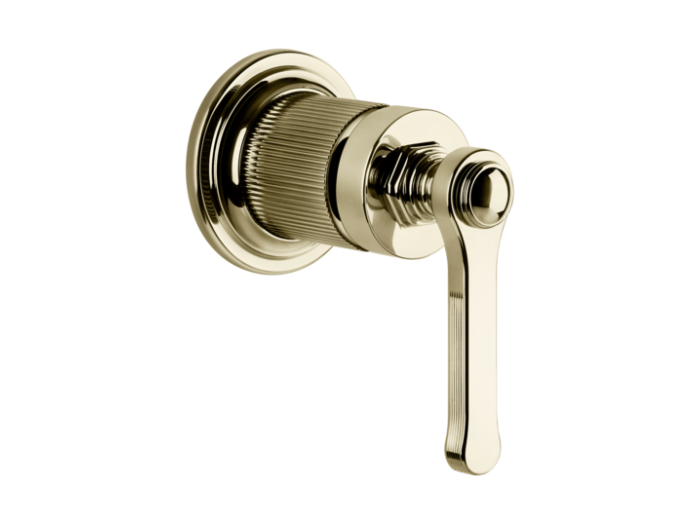 На изображении товар Смеситель Gessi Venti20, настенный, на 1 выход, встраиваемый, цвет Brass PVD от официального представителя в Москве