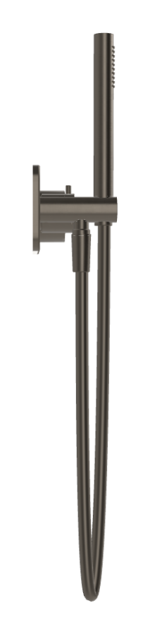 Смеситель для душа Carlo Frattini SO, с переключателем на 2 потребителя, ручным душем, гибким шлангом 1500 мм, без ручек, ширина 297 мм, внешняя часть, цвет брашированный чёрный хром - изображение 2