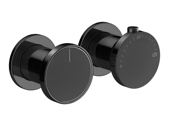 На изображении товар Термостат Gessi Origini, встраиваемый, дивертор на 1 позицию, внешние части, цвет Black Metal PVD от официального представителя в Москве