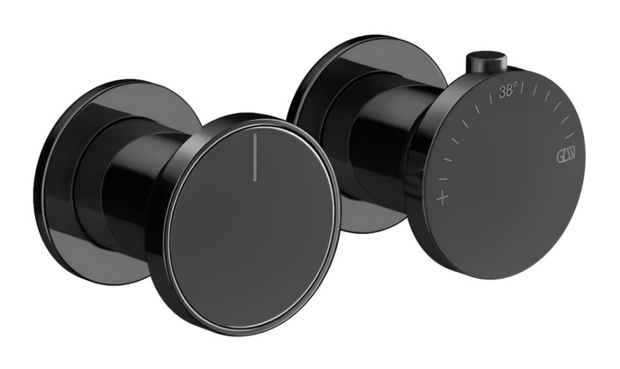 Термостат Gessi Origini, встраиваемый, дивертор на 1 позицию, внешние части, цвет Black Metal PVD