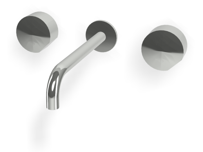 На изображении товар Смеситель для раковины Carlo Frattini SO, настенный, без ручек, с донным клапаном Click-Clack, излив 200 мм, внешняя часть, цвет хром от официального представителя в Москве