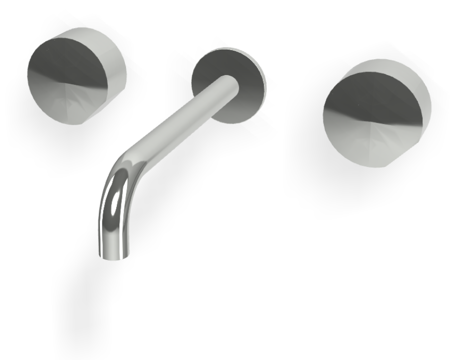 Смеситель для раковины Carlo Frattini SO, настенный, без ручек, с донным клапаном Click-Clack, излив 200 мм, внешняя часть, цвет хром