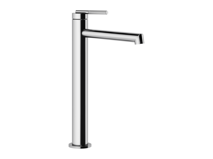 На изображении товар Смеситель для раковины Gessi Ingranaggio, высокий, с длинным изливом, без донного клапана, цвет Chrome от официального представителя в Москве