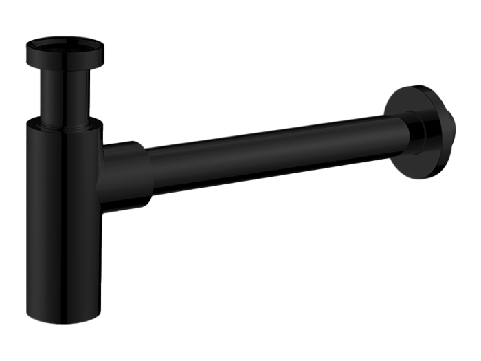 На изображении товар Дизайнерский сифон Carlo Frattini Sottolavabo 1/4, цвет чёрный матовый от официального представителя в Москве