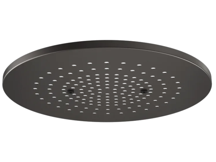 На изображении товар Накладная панель верхнего душа Gessi Afilo, встраиваемая, внешняя часть, Ø350 мм, цвет Black Metal Brushed PVD от официального представителя в Москве