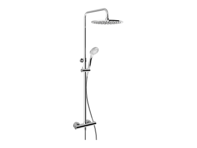 Душевая колонна Gessi Minimalistic Shower, h1142 мм, термостат, верхний душ, ручная лейка, цвет Chrome