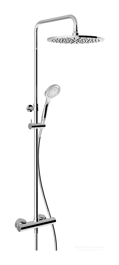 Душевая колонна Gessi Minimalistic Shower, h1142 мм, термостат, верхний душ, ручная лейка, цвет Chrome