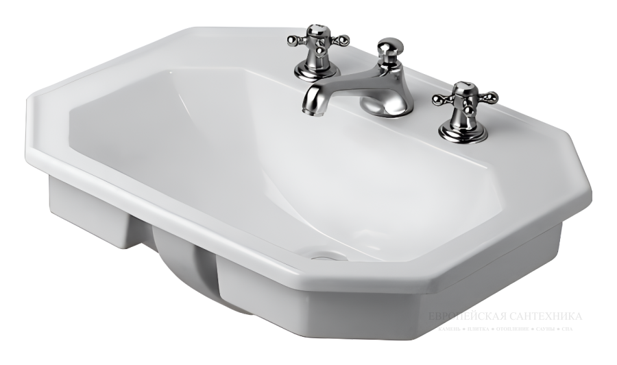 Раковина Duravit Series 1930, встраиваемая сверху, 580х470 мм, с 3 отверстиями под смеситель, цвет белый глянцевый