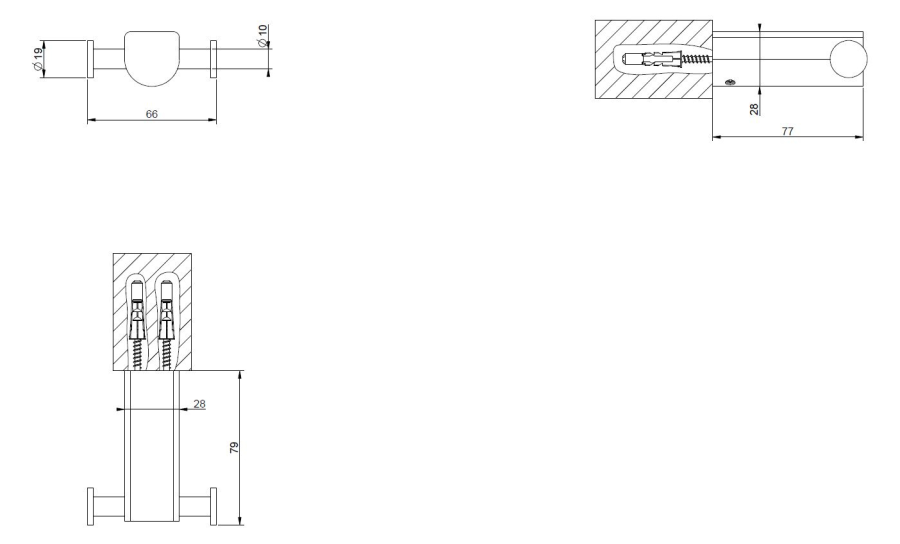 Крючок Gessi Rilievo, настенный, двойной, ширина 66 мм, цвет Warm Bronze Brushed PVD - изображение 1