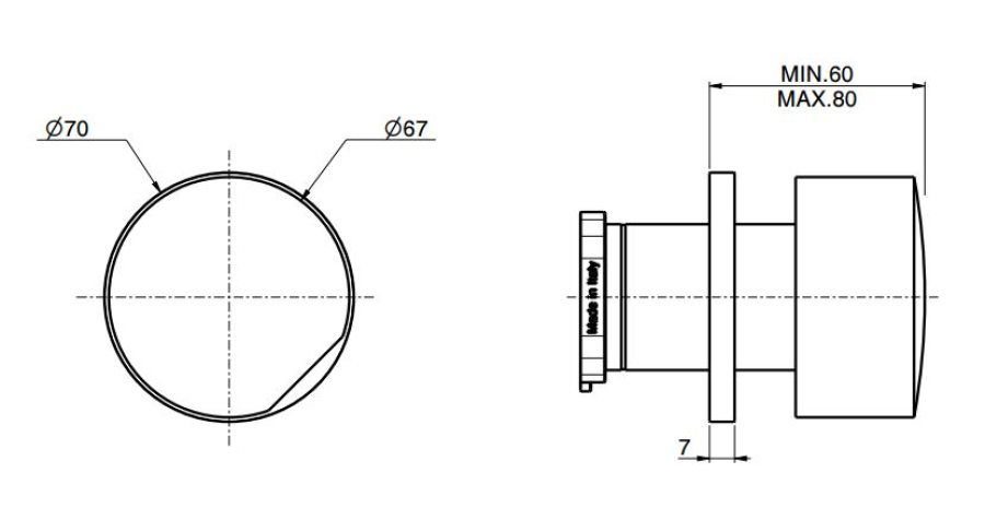 Смеситель для душа Carlo Frattini SO, настенный, без ручек, Ø70 мм, внешняя часть, цвет чёрный хром - изображение 3