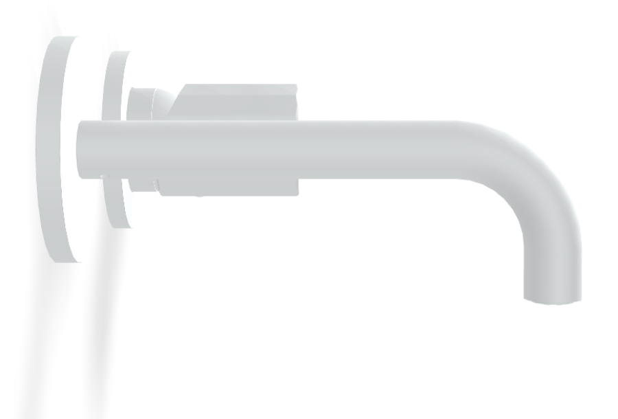 Смеситель для раковины Carlo Frattini Spillo Tech, ручка V Collection, настенный, с донным клапаном Click-Clack, излив 150 мм, внешняя часть, цвет белый матовый - изображение 2