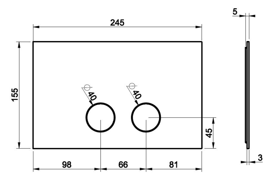 Клавиши смыва Gessi, для унитаза, к инсталляции Geberit (Geberit Sigma 8 и Geberit Sigma 12), цвет Brass PVD - изображение 3