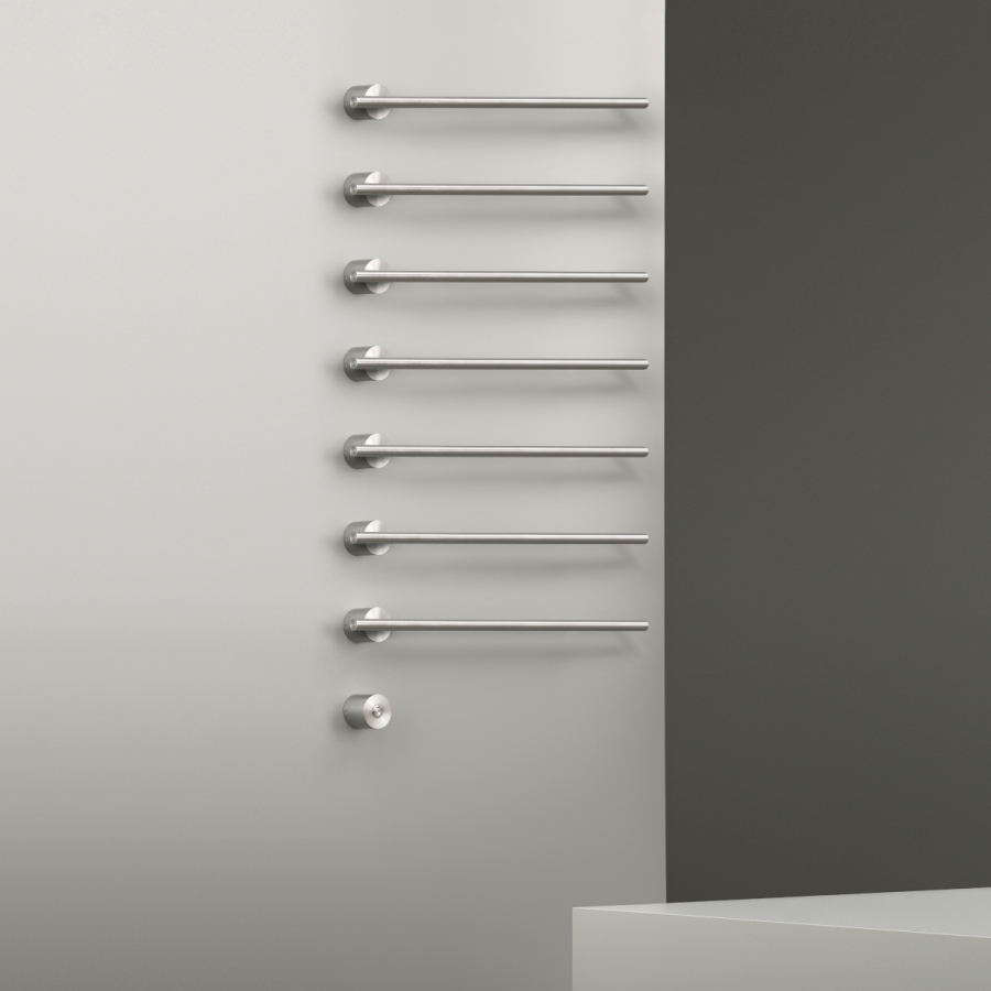 Полотенцесушитель CeaDesign Equilibrio, электрический, 7 перекладин, цвет сатинированная сталь - изображение 2