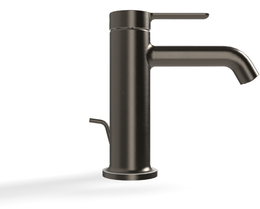 Смеситель для раковины Carlo Frattini Snap, с 2 гибкими шлангами, донным клапаном Click-Clack, глубина 142 мм, цвет брашированный чёрный хром - изображение 2