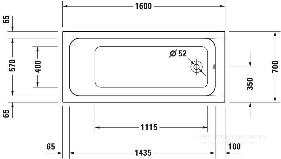 Ванна встраиваемая Duravit D-Code, 1600 x 700 мм, акриловая, цвет белый - изображение 7