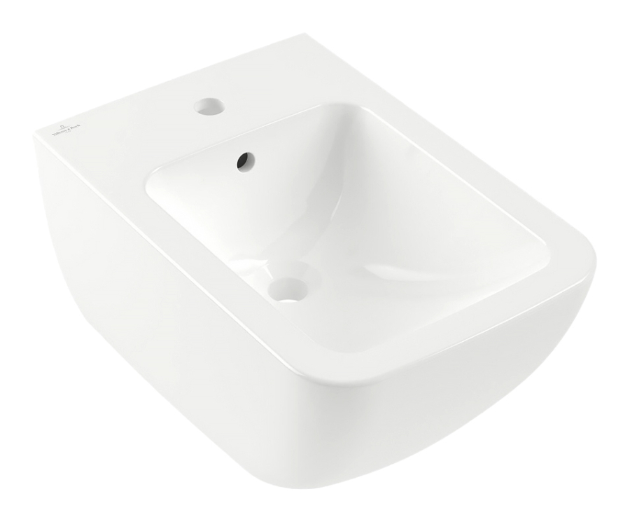 Биде Villeroy&Boch Venticello, 375x560 мм., подвесное, 1 отверстие для смесителя, перелив, цвет Альп. белый Ceramicplus - изображение 1