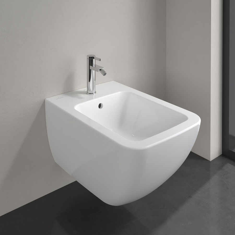 Биде Villeroy&Boch Venticello, 375x560 мм., подвесное, 1 отверстие для смесителя, перелив, цвет Альп. белый Ceramicplus - изображение 2