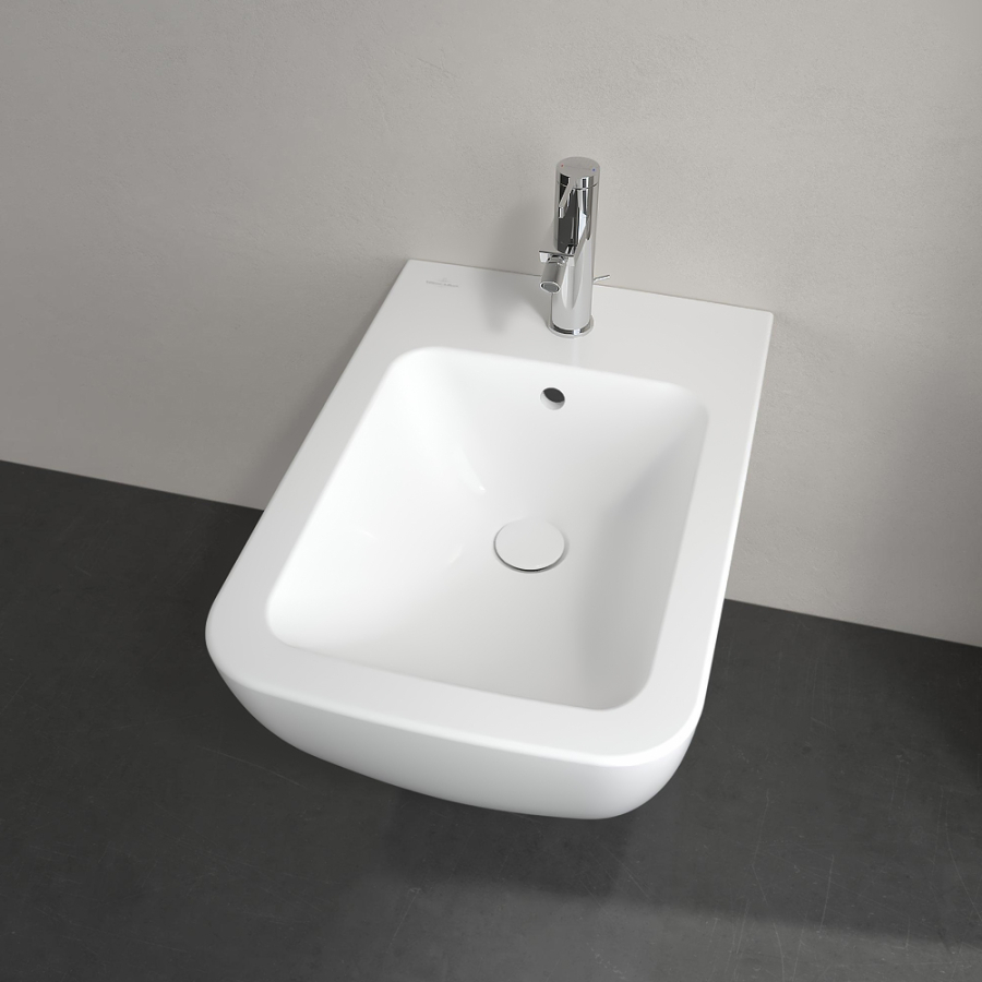 Биде Villeroy&Boch Venticello, 375x560 мм., подвесное, 1 отверстие для смесителя, перелив, цвет Альп. белый Ceramicplus - изображение 4