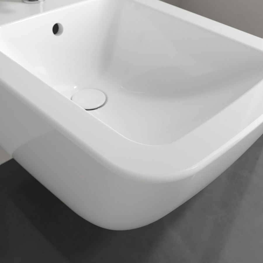 Биде Villeroy&Boch Venticello, 375x560 мм., подвесное, 1 отверстие для смесителя, перелив, цвет Альп. белый Ceramicplus - изображение 5